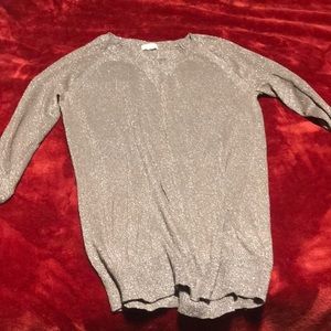 Knit metallic top